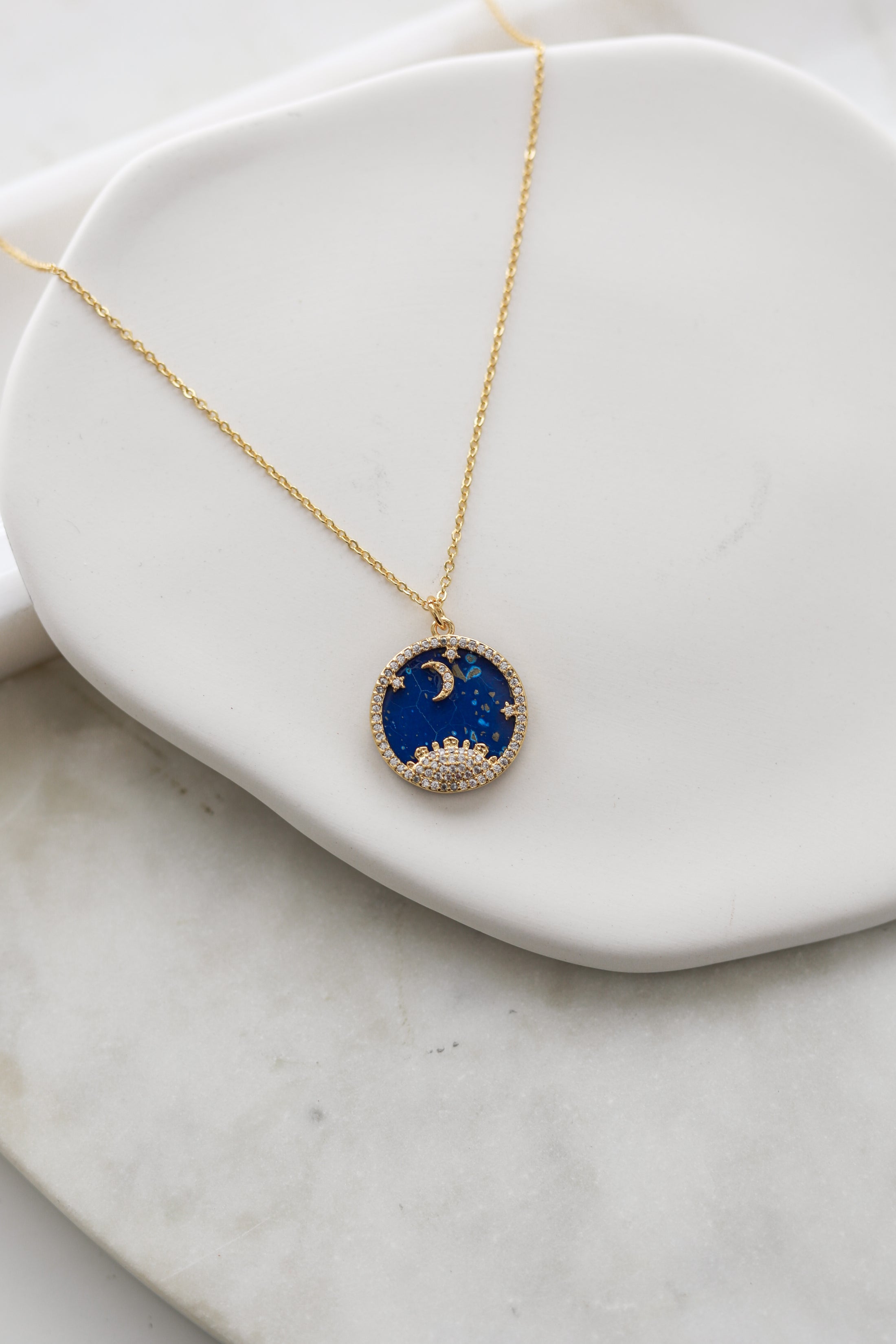 “To the stars who listen—and the dreams that are answered” necklace