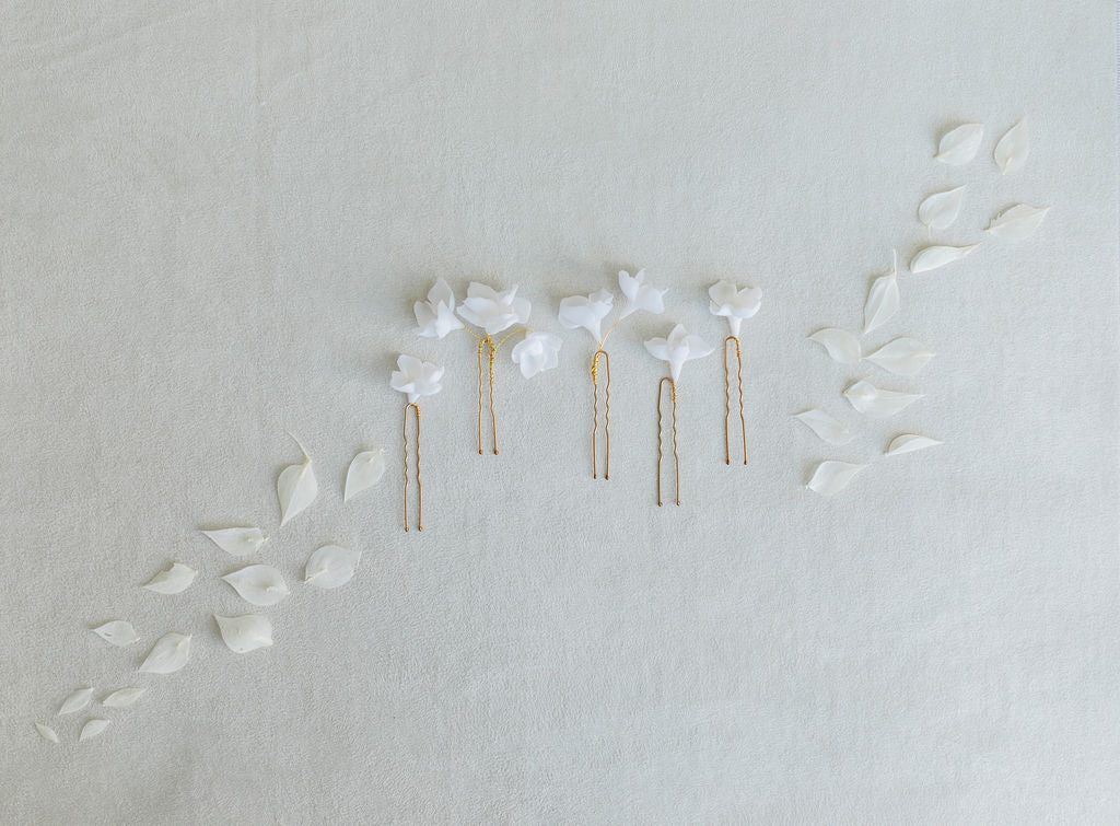 Hydrangea Hairpins: CLOSEOUT